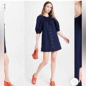 STAUD mini vincent dress in navy - Size Small.